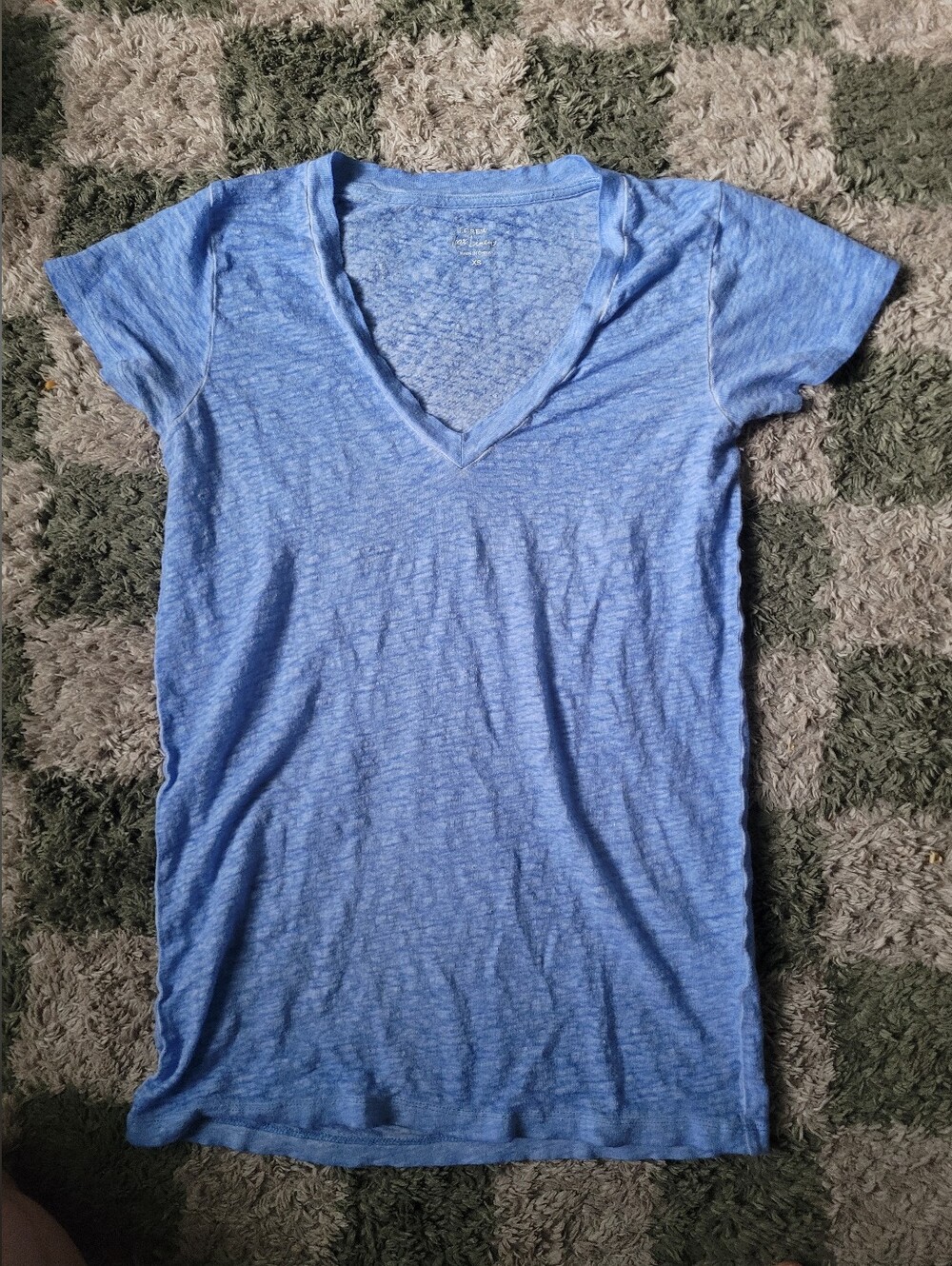 J. Crew Light Blue V-Neck Short Sleeve Tee